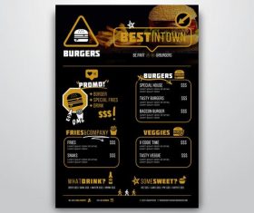 Fast food restaurant menu vector