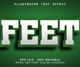 Feet vector editable text effect