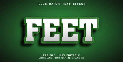 Feet vector editable text effect