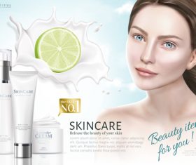 Female skin care advertisement vector