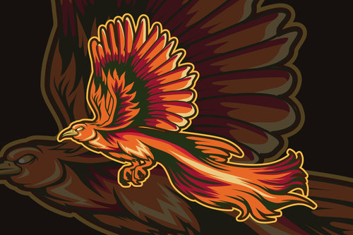 Fire phoenix sport logo vector