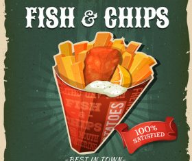 Fish and chips flyer vector