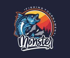 Fishing logo design vector