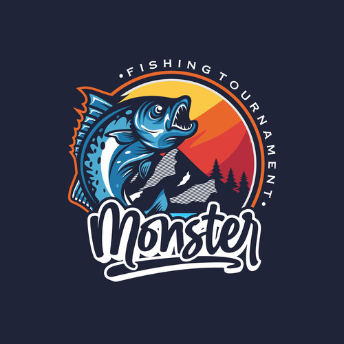 Fishing logo design vector