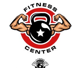 Fitness center logo design vector