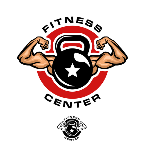 Fitness center logo design vector