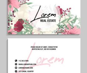 Flower background business card vector