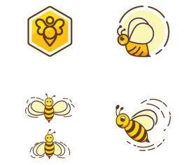 Flying bee logo vector
