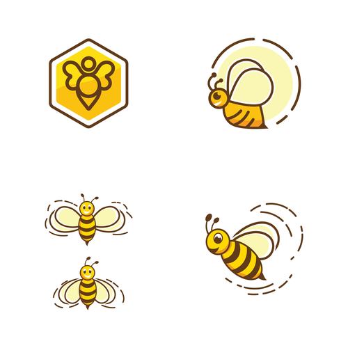 Flying bee logo vector