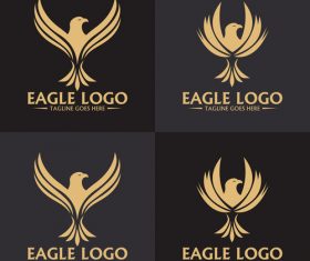Four eagle logo design vector