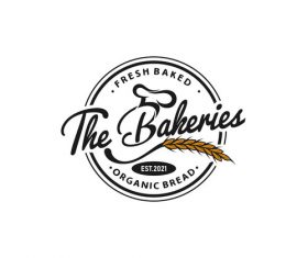 Fresh baked bakery logo vector