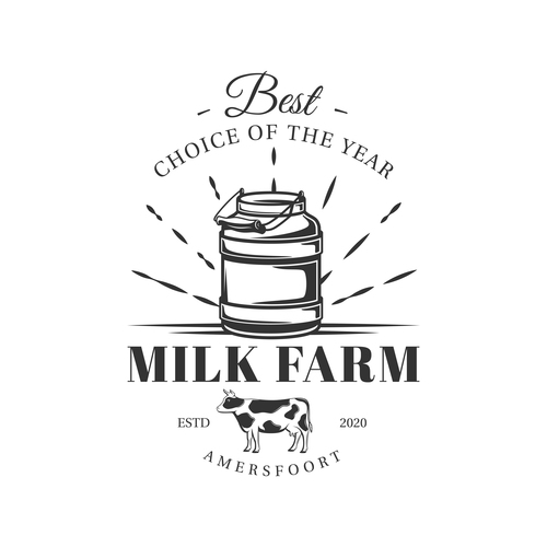 Fresh milk logo vector