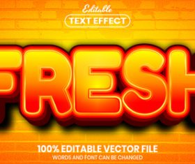 Fresh text font style vector