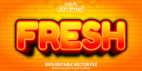 Fresh text font style vector