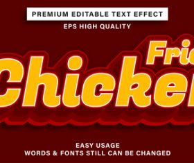 Fried chicken text effect new style vector