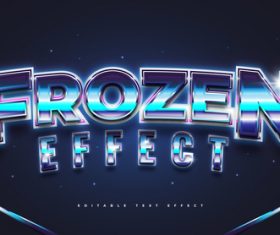 Frozen 3d editable text style effect vector