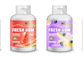 Fruit flavor chewing gum vector