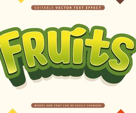 Fruits editable vector text effect vector