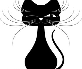 Funny black cat vector