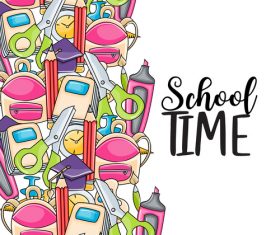 Funny comic back to school background vector