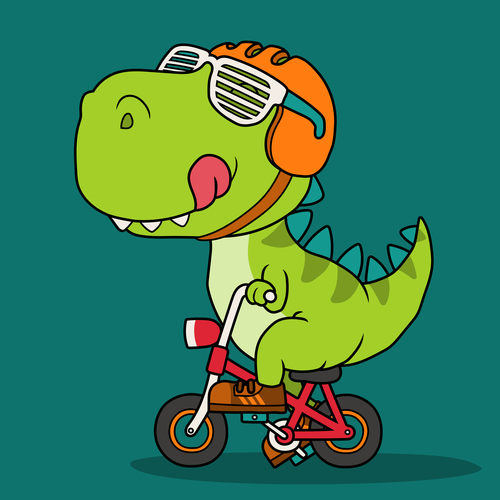 Funny dinosaur vector