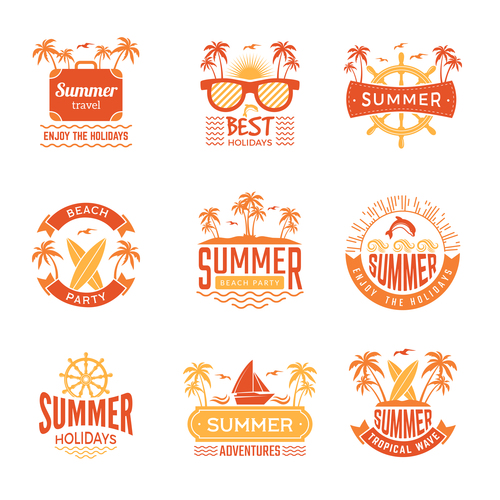 Funny summer logo vector free download