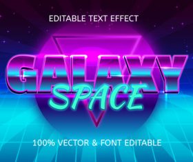 Galaxy space style retro editable text effect vector