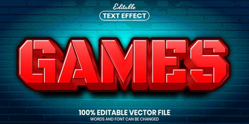 Games text font style vector