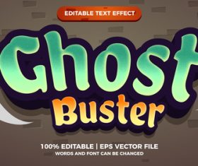 Ghost buster vector editable text effect