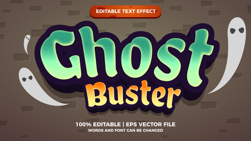 Ghost buster vector editable text effect
