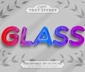 Glass text effect vector