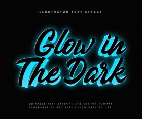 Glowing motivational text style font effect vector