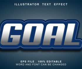 Goal vector editable text effect
