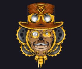 Gold skull esports logo vector