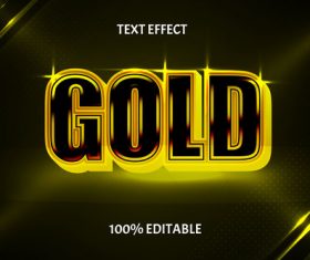 Gold style luxury editable text effect vector