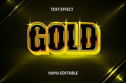 Gold style luxury editable text effect vector