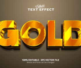 Gold text font style vector