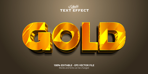 Gold text font style vector