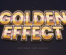 Golden 3d editable text style effect vector