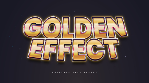 Golden 3d editable text style effect vector