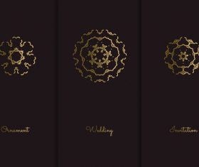 Golden frame mandala pattern vector
