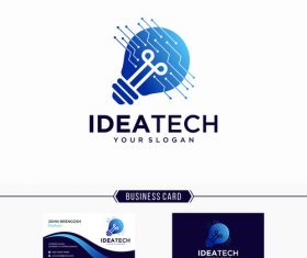 Golden idea business card vector