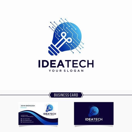 Golden idea business card vector