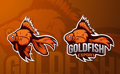 Goldfish esport logo vector