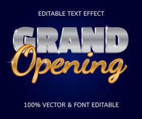 Grand opening style luxury editable text effect vector