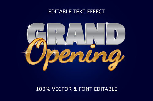 Grand opening style luxury editable text effect vector