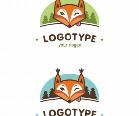 Green and blue fox logo design vector