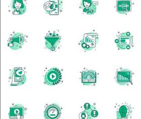 Green color icons vector