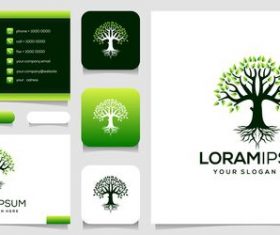 Green cover business card design vector