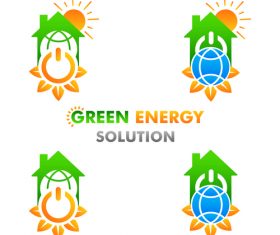 Green energy solution logo vector